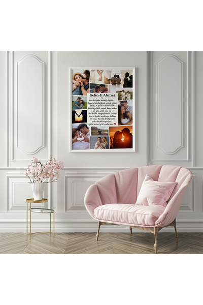 CKA Tasarım Tablou cu colaj foto special pentru iubit, cadou pentru iubit, tablou cu design special pentru iubit