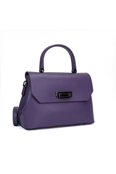 Posete Fagaras Poseta Piele Alana - Mov, 2 Compartimente, 4 Buzunare, Bareta ...