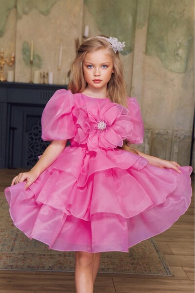 KİDY LOVE ÇİÇEKLİ TAÇLI ABİYE ELBİSE