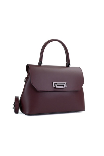 Posete Fagaras Poseta Piele Alana - Bordo, 2 Compartimente, 4 Buzunare, Bareta Nereglabila