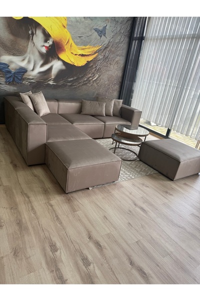 Erduran Mobilya Angelo 6 modül Bayb face 05 köşe koltuk takımı