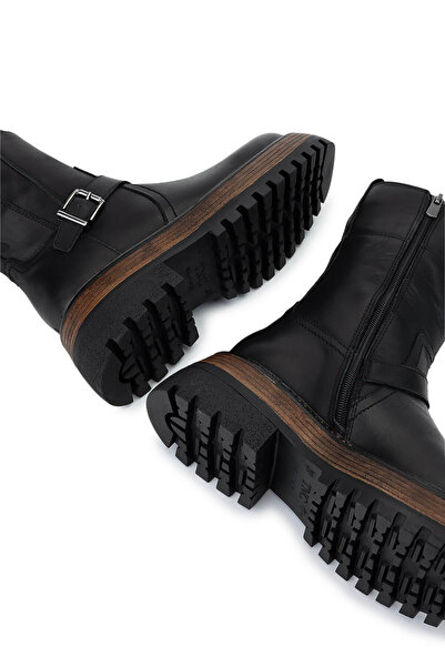 Tamer Tanca Kadın Hakiki Deri Siyah Deri Casual Bot