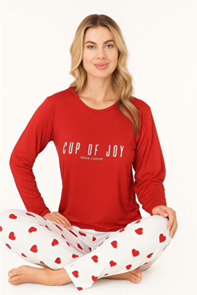 CHARME Women's Pajama 'Cup of Joy', Milan, Red