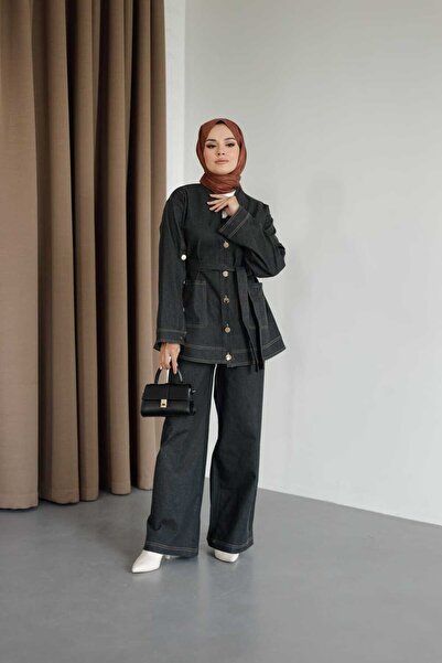 Müq طقم سترة وبنطلون من الدنيم من أيسيا