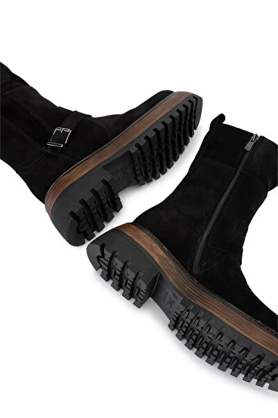 Tamer Tanca Kadın Hakiki Deri Siyah Süet Casual Bot