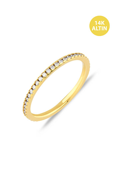 KURSHUNI Tamtur, 14 Ayar Altın Yüzük"Zarif Işıltı"