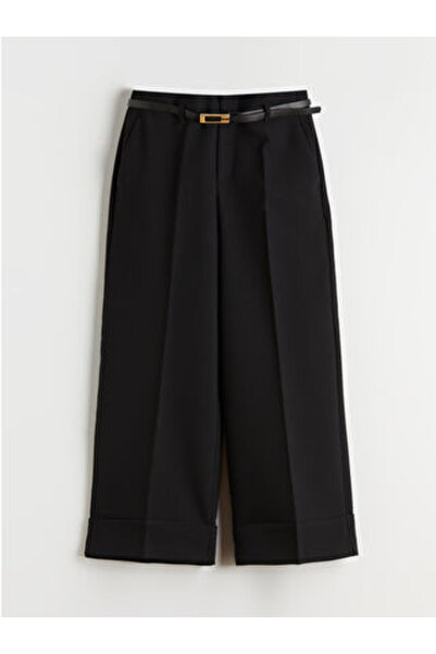 LC Waikiki Lcw Vision Black Belted Standard Fit Women's Trousers