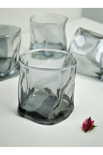 Qualitev 6 Adet Hologramlı Viski Kokteyl Bardağı Kadehi Pinterest Meşrubat Bardak 6'lı 280 Ml Siyah