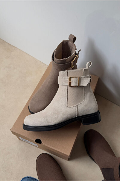 Mupa Shoes Women's Boots Beige Suede