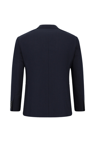 Kiğılı Slim Fit Dar Kesim Çizgili Kruvaze Takım Elbise