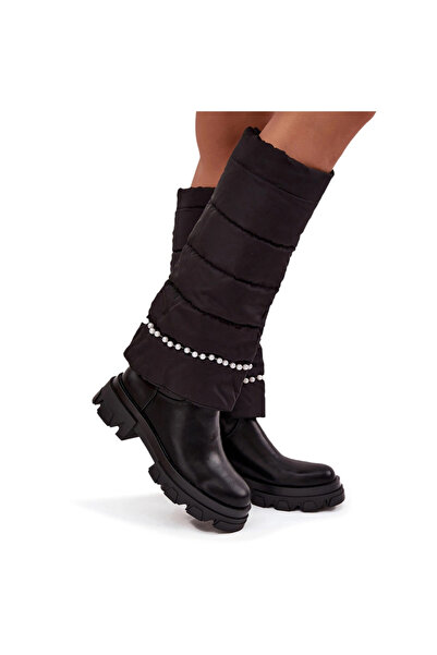 BOTO Cizme de damă izolate cu mărgele Negre Irvette 39