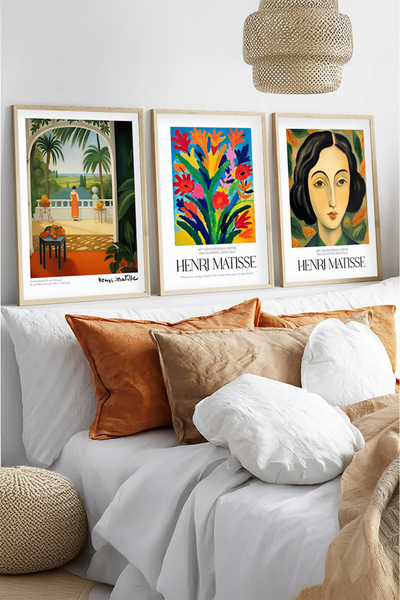 huhuli Ahşap Çerçeveli Henri Matisse Tablo Seti Huhu537