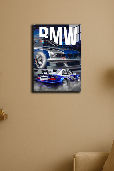 EABASKI Poster metalic BMW M3 GTR Need for Speed " cu imprimeu 5, Tablou cado...