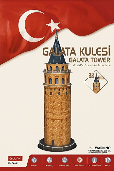 ela777 Puzzle Galata Kulesi 3D 17 Parça