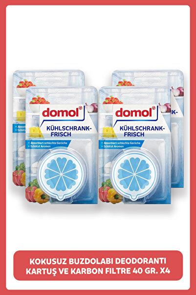 DOMOL Kokusuz Buzdolabı Deodorantı Kartuş Ve Karbon Filtre 40 gr. X4 Adet