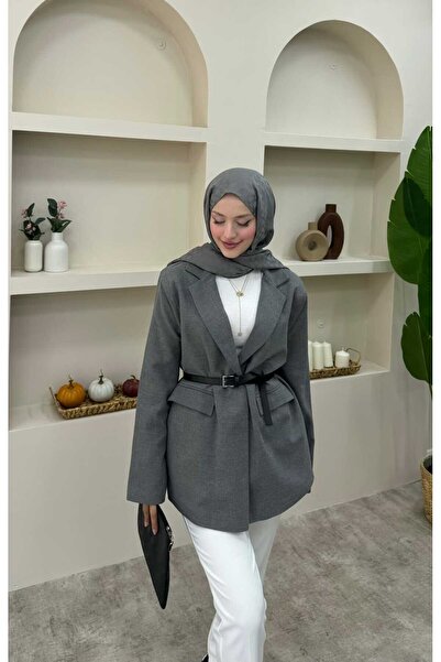 lurex moda Linen Single Button Blazer Jacket