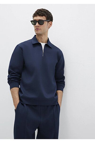 Mavi Semi-Zip Navy Blue Sweatshirt Regular Fit / Regular Cut 0S10382-80872