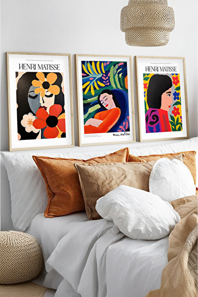 huhuli Ahşap Çerçeveli Henri Matisse Tablo Seti Huhu541