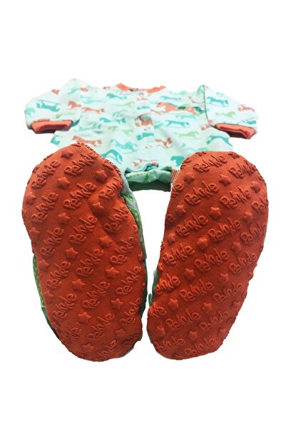 Pekkle Baby jumpsuit / one-piece pajamas with horse print Z78