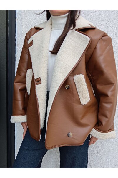 ESRAHELVACI Plush Detail Leather Jacket