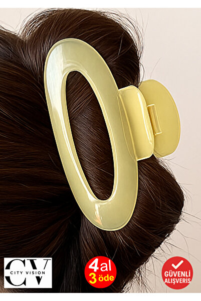 cityvision Korean Style Jelly Oval Model Yellow Color Hairpin 9 cm – Stylish ...