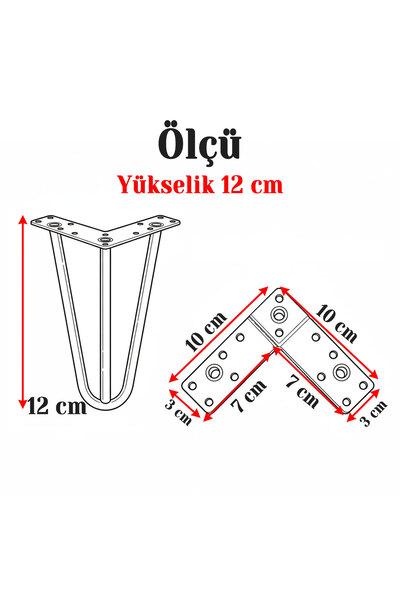 Badem10 Seagull 4Pcs 12cm Chrome Silver Metal Furniture Leg Triangle Modern Design Armchair Coffee Table Desk Tv Unit