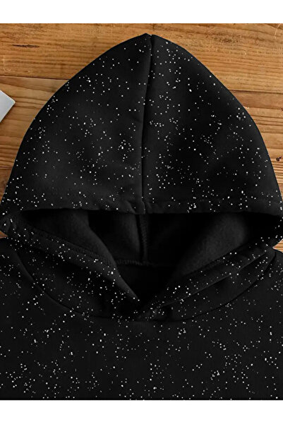 Gofeel Parlak Taş Detail Oversize Unisex Hoodie Sweatshirt