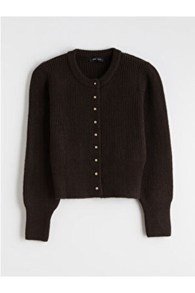 LC Waikiki LCW VisionKahverengi Bisiklet Yaka Kadın Triko Hırka