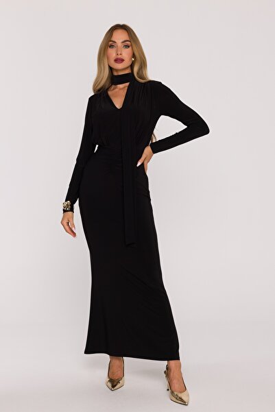 Made of Emotion M891 Elegant maxi dress with sash