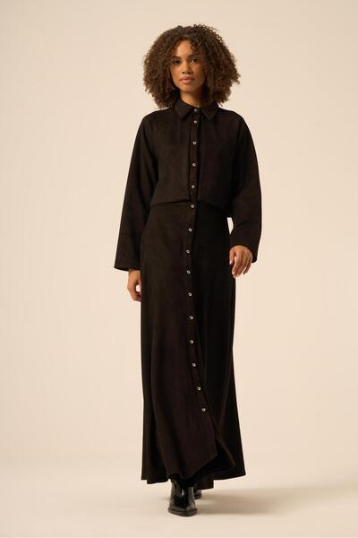 FTZ WOMEN Scuba Süet Bolerolu Elbise Siyah 31255