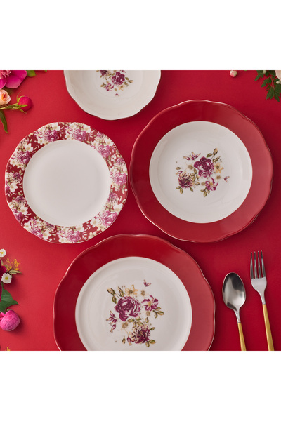 Aryıldız Lowell Red 24 Parça 6 Kişilik Yemek Takımı