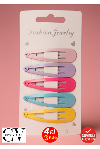 cityvision 5 bucăți de cleme snap în culori pastelate 6 cm - elegante și durabile