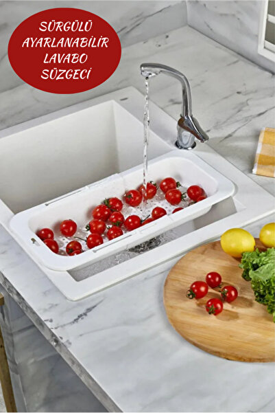 Hilamingo Home Ayarlanabilir Sürgülü Lavabo Süzgeci, Sebze Meyve Yıkama ve Ku...