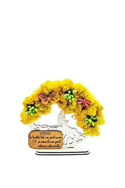 OEM Tablou decorativ mural „Copacul vieții” cu licheni stabilizați, alb, 15 cm