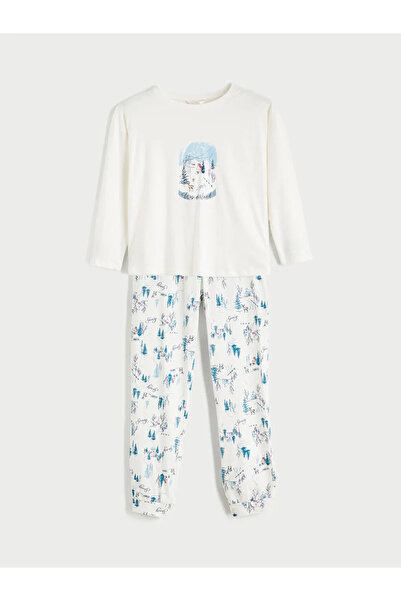 LC Waikiki Crew Neck Christmas Themed Women's Pajamas Set