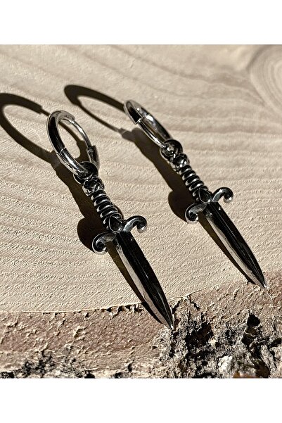 Viking Sword Dangle Ring Piercing S+ Quality 316L Stainless&Non-Tarnish Steel Earrings Pair