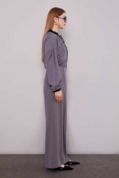 Levidor Anthracite Straight Cut Palazzo Pants