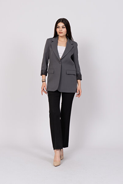 MissVina Blazer cu un singur nasture cu aspect clasic 8614