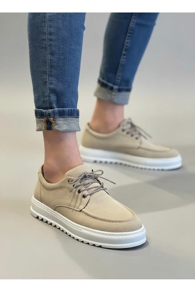 Joy Ayakkabı JY-T12x Arts Чоловічі класичні кросівки на шнурівці з замші SBT - Крем