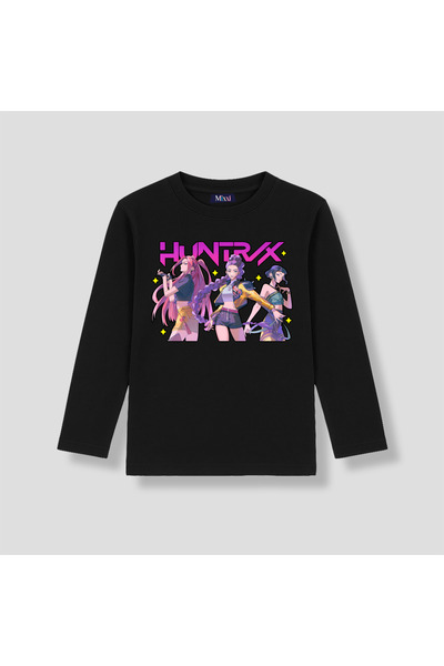 mixxi fashion تي شيرت Kpop Demon Hunters Huntrix بأكمام طويلة مطبوع للفتيات (...