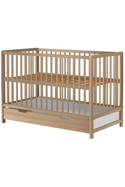 Hubners Patut copii din lemn Dominic 120x60 cm natur cu sertar