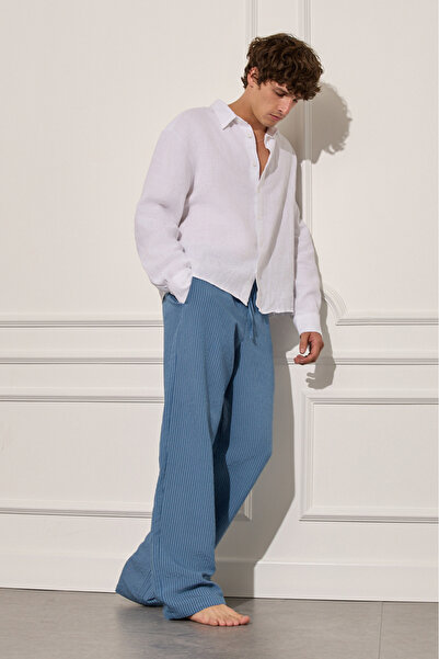 Beyyoglu %100 Keten Oversize Gömlek