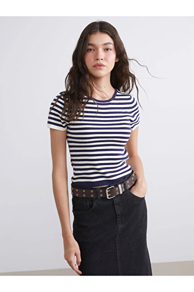 LC Waikiki Crew Neck Striped Women's Knitwear Sweater