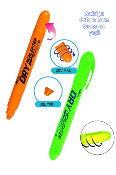 SEYFİKİRTASİYE Amos dry highlighter gel highlighter - set of 2