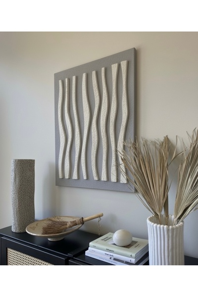 Atölye Pina El Yapımı 3D Kabartmalı Dokulu Rölyef Duvar Tablosu 50x70 – 70x100 Modern Minimalist Doku Sanatı