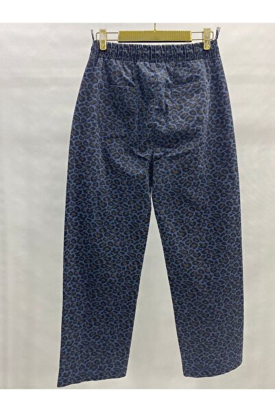 LADYDUİN leopar desenli kordon detaylı pantolon