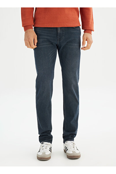 Lee Normal Bel Slim Fit Dark Navy Blue Men's Denim Trousers Ml701012397 Navy Blue Denim Pant