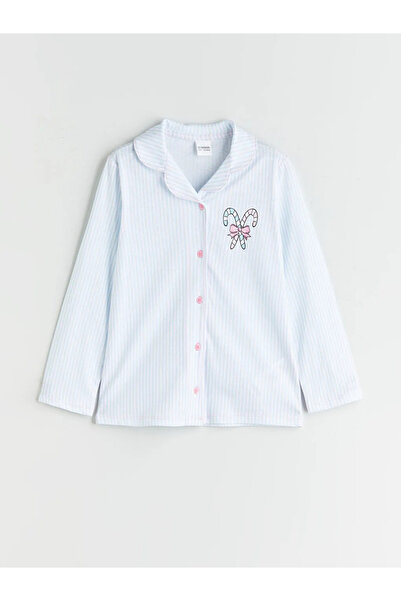 LC Waikiki Set de pijamale pentru fete cu guler cămașă