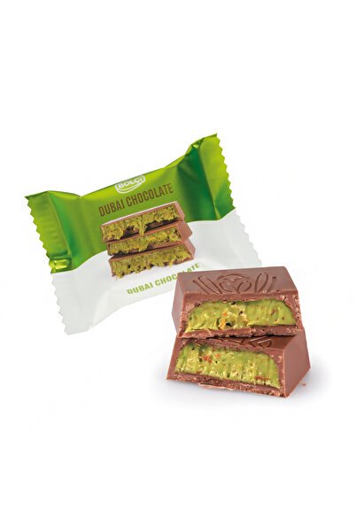 Bolçi SÜTLÜ FISTIKLI KADAYIF DOLGULU 16 GR KARE FLOWPACK DUBAİ ÇİKOLATASI 250 gr