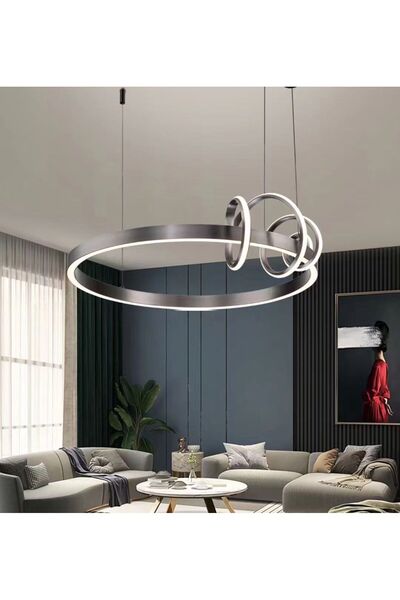 RFAN Candelabru LED suspendat, model R9147/600, cu telecomandă, 3 tipuri de l...